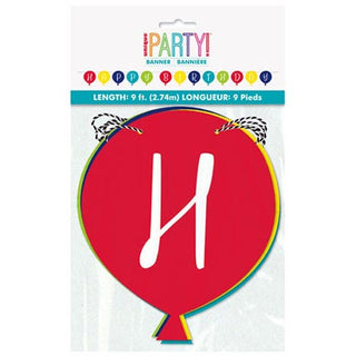 Balloon Party Birthday Shaped Banner 9ft