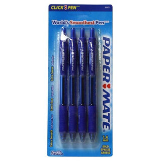 Paper Mate Profile Retractable Ballpoint Pen Blue 1.4mm 4pk