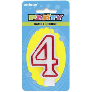 Deluxe Number 4 Birthday Candle
