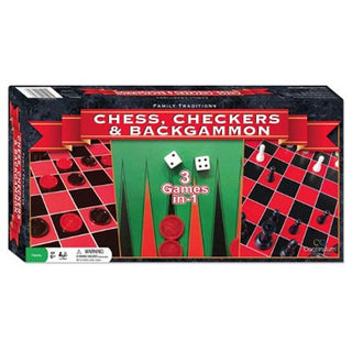 3In1 Chess Checkers Backgammon Game Set