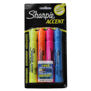 Sharpie Tank Highlighter Asst Colour 4pk