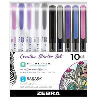 Zebra Mildliner & Porous Creative Starter Set 10pk