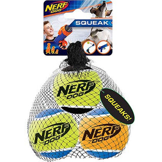 Nerf Dog Squeaker Tennis Ball Medium 2.5in 3pk