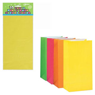 10 Neon Assorted Paper Party Bags