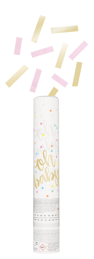 Oh Baby Pink and Gold Confetti Cannon