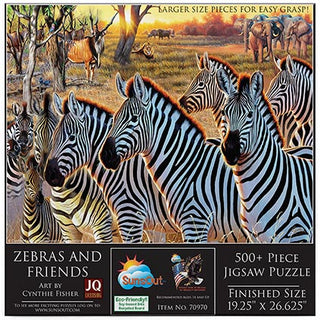 Sunsout Puzzle 500pc Zebras and Friends