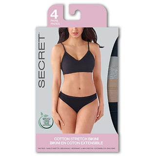 Secret 43301A Bikini Underwear 4Pk Asst S D3