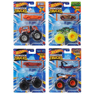 Hot Wheels Monster Truck 1:64 DieCast Truck plus Car Promo Asst D8