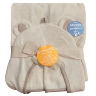 Simmons 3pc Bath set Super soft hooded towel with 2 washcloths Beige