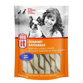 Dogit Beefhide Double Twist Beef 5in 7pk