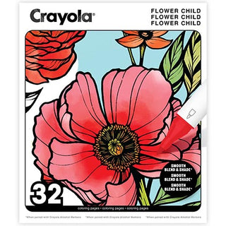 Crayola 32Pg Adult Colouring Book Flower Child