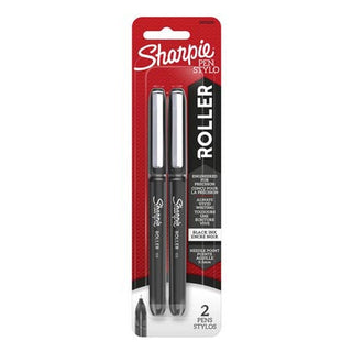 Sharpie Pen Rollerball Black 2pk