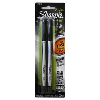 Sharpie Pen Black Fine 2pk