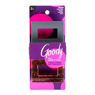 Goody Square Claw Clip Black Tortoise 2pk D3