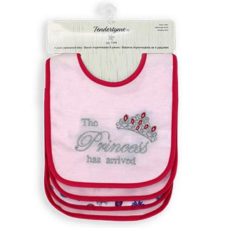Pink Princess Arrive Bib 4pk
