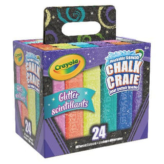 Crayola Washable Sidewalk Chalk Glitter 24pc