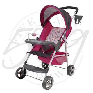 Doll Stroller Rainbow Print With Child Tray And Cup Holder