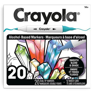 Crayola 20 Count DualTip Alcohol Marker Set Fine and Chisel Tips