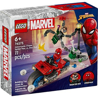 Lego Marvel Motorcycle Chase SpiderMan vs Doc Ock 77pc