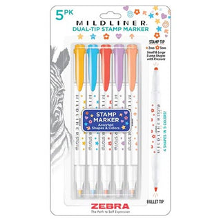 Zebra Mildliner Stamp Marker 5pk