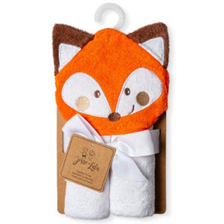 White and Orange Fox Hooded Towel