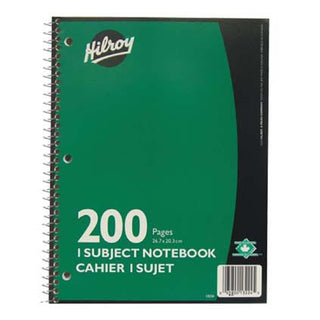 Hilroy Coiled Notebook 1 Subject 200 Page Asst