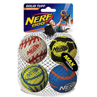Nerf Dog Tough Sports Balls Medium 4Pk
