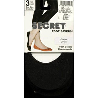 Secret 01798R Step Saver Cotton Light Nude Black 3pk One Size D3