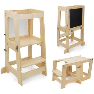 Learning Tower 3 In 1 Desk Chair Combo Natural