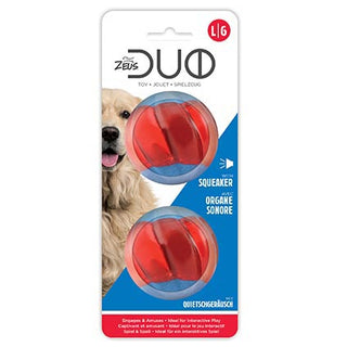 Zeus Duo Ball with Squeaker 2Pk Large