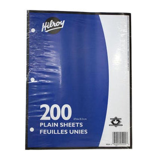 Hilroy Plain Sheets 200 Sheets