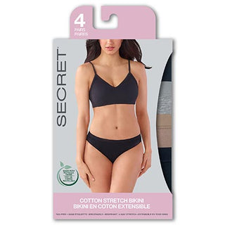Secret 43301A Bikini Underwear 4Pk Asst M D3