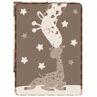 Simmons Super Soft Blurry Jacquard Blanket Giraffe Taupe