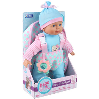 Baby Doll Lilly with Backpack 13in