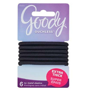 Goody Ouchless Jumbo Thick Black Elastics 6 pcs D6