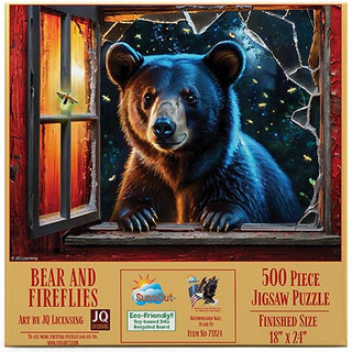 Sunsout Puzzle 500pc Bear and Fireflies