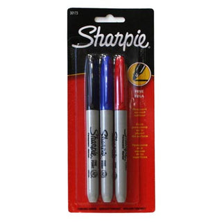 Sharpie Permanent Marker Fine Point Asst Colors 3pk