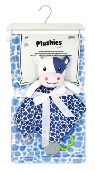 Plush Activity Nunu and Blanket Blue Cow