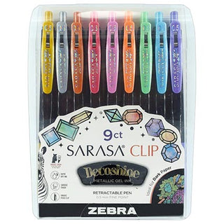 Zebra Sarasa Clip Gel Pen Deco Shine 9pk