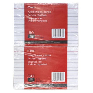 Mead Ruled Index Cards 50pk D12