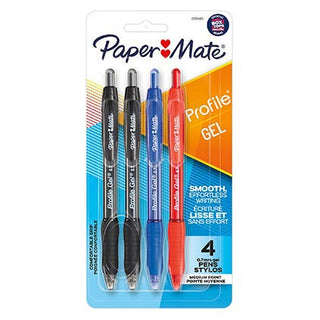 Paper Mate Profile Gel Pen 0.7mm Business Colours 4pk