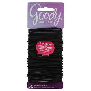 Goody Ouchless 2mm Thin Elastics Large Black 50pk D6