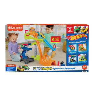 Fisher Price Little People Hot Wheels  Wheelies Spiral Speedway