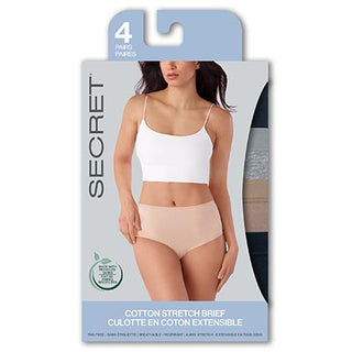 Secret 43300A Regular Brief Underwear 4Pk Asst S D3