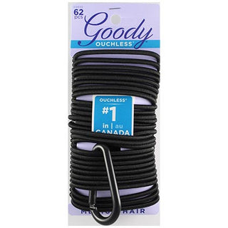 Goody Ouchless Elastic Black 62pcs with Carbiner Clip D3