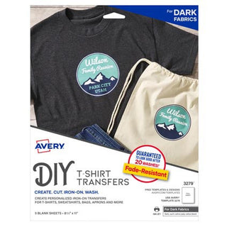 Avery Dark Tee Shirt Transfers