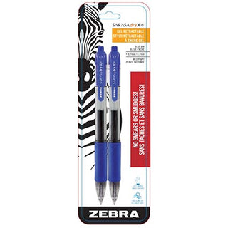 Zebra Sarasa Gel Pen 0.7mm Blue 2pk