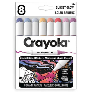 Crayola Colour Collections 8 Count Dual Tip Alcohol Markers Sunset Glow