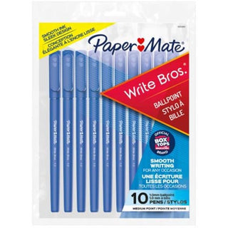 Paper Mate Write Bros Ballpoint Pen 1.0mm Blue 10pk
