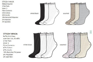 Secret 95256T Renew Ribbed Socks Clipstrip 12 Units D1